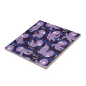 Boo Octopus Cute Paarse Kinder Clothing & Décor Tegeltje (Zijkant)