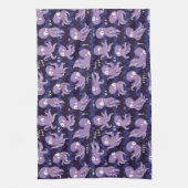 Boo Octopus Cute Paarse Kinder Clothing & Décor Theedoek (Verticaal)