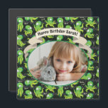 Boo Octopus Green Cute Kids Birthday Magnet<br><div class="desc">Schattig octopusontwerp voor het baby shower of het verjaardagsfeest van het kind. Cute octopi zwemmen en plezier hebben.</div>