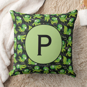 Boo Octopus Green Kinder Clothing & Décor Kussen