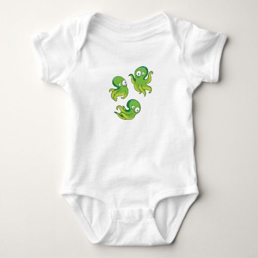 Boo Octopus Green Kinder Clothing & Décor Romper (Voorkant)