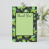 Boo Octopus Groen Kinderkleding & Décor Bedankkaart (Staand voorkant)