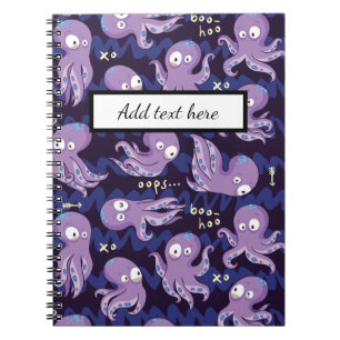Boo Octopus Mooie Paarse Kinderkleding & Decoratie Notitieboek