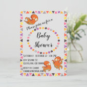 Boo Octopus onder het Zee Baby shower Invitation Kaart (Staand voorkant)