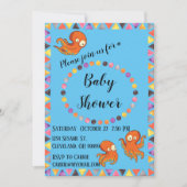 Boo Octopus Oranje Baby shower Uitnodiging (Voorkant)