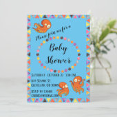 Boo Octopus Oranje Baby shower Uitnodiging (Staand voorkant)