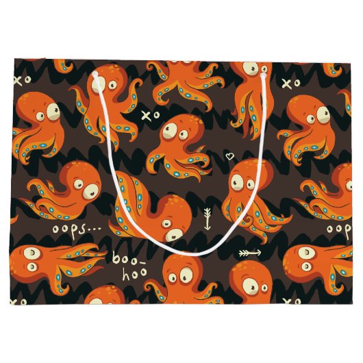 Boo Octopus Oranje en zwart Kinder Kleding en kled Groot Cadeauzakje (Achterkant)