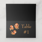 Boo Octopus Oranje en zwart Kinder Kleding en kled Plaatskaartje (Binnenkant ongevouwen)