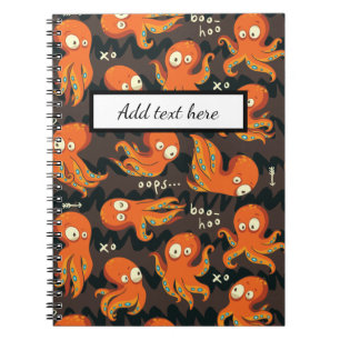 Boo Octopus Oranje & Zwarte Kinderkleding & Decora Notitieboek