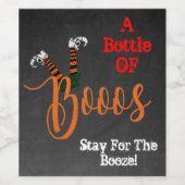Boo On Booze & Boo Party Wijn Etiket (Enkel label)