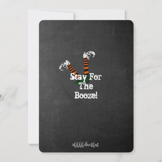 Boo on Booze en Boo Halloween Party Invitation Kaart (Achterkant)