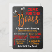 Boo on Booze en Boo Halloween Party Invitation Kaart (Voorkant)