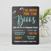 Boo on Booze en Boos Halloween Party Invitation Kaart (Staand voorkant)