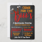 Boo on Halloween Booze and Boo's Cocktail Party Kaart (Voorkant)