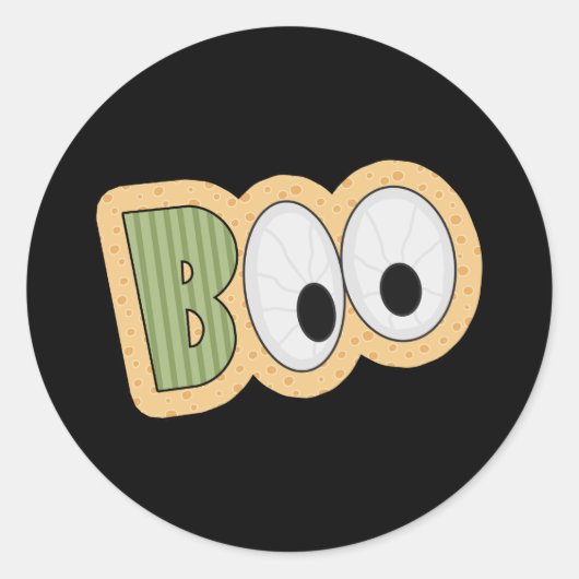 BOO Oogbollen Halloween Kunst Ronde Sticker (Voorkant)