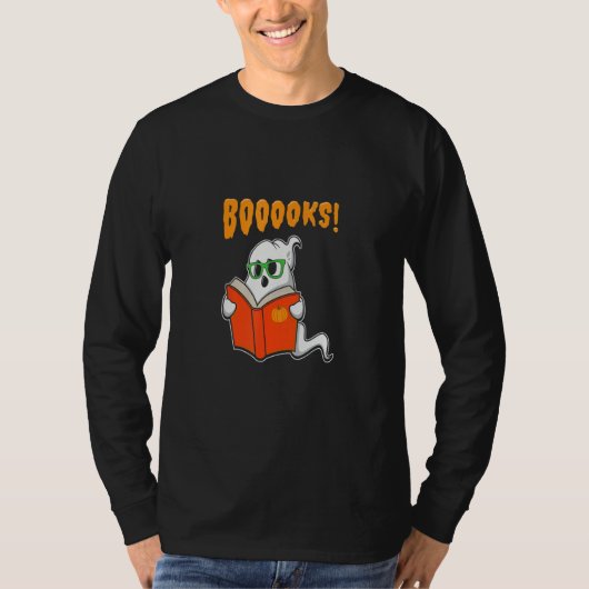 Boo Ooks Ghost Book Reading  Halloween Spooky T-shirt (Voorkant)