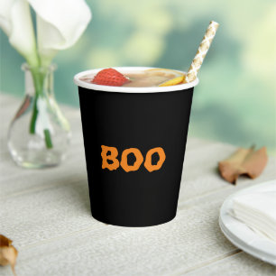 Boo oranje en zwarte spooky Halloween Papieren Bekers