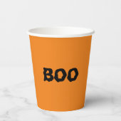 Boo oranje en zwarte spooky Halloween party Papieren Bekers (Achterkant)