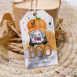 BOO oranje kabouter Halloween trick or treat gunst Cadeaulabel