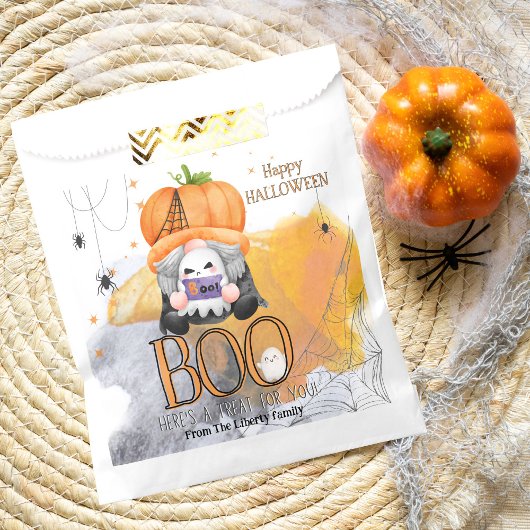 BOO oranje kabouter kinder Halloween trick or trea Bedankzakje