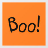 Boo oranje schattige handgeschreven typografie Hal Raamsticker (Vel)