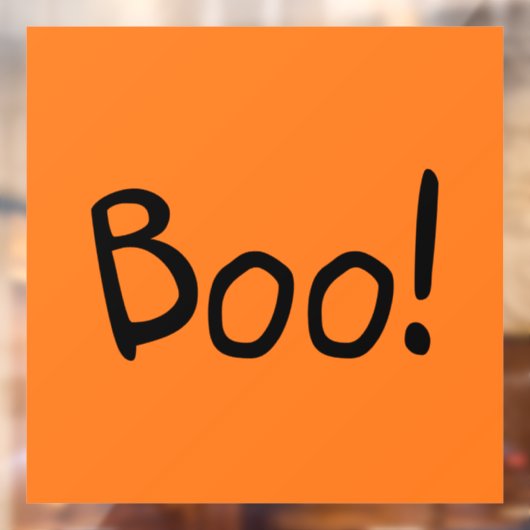Boo oranje schattige handgeschreven typografie Hal Raamsticker (Vel 2)