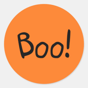 Boo oranje schattige handgeschreven typografie Hal Ronde Sticker