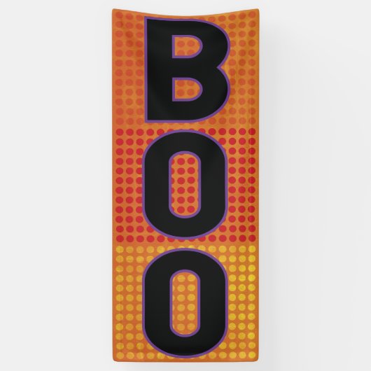 Boo Oranje Stippen Halloween Spandoek (Verticaal)
