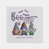 Boo Paarse Glitter Halloween Gnomes Servet (Voorkant)