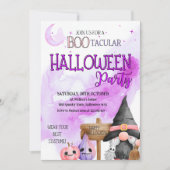 BOO paarse kabouter waterverf kinder Halloween fee Kaart (Voorkant)