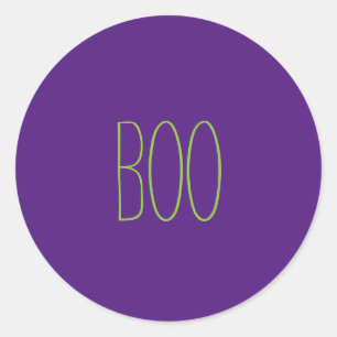 Boo paarse spookachtige handgeschreven Halloween Ronde Sticker