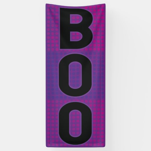 Boo Paarse Stip Halloween Spandoek (Verticaal)