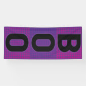 Boo Paarse Stip Halloween Spandoek (Horizontaal)