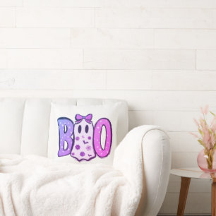 Boo Paarse tinten en Ghost White Halloween Kussen