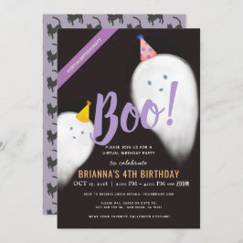 Boo Party Pet Ghost Halloween Virtual Birthday Kaart