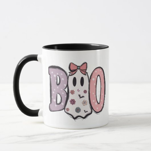Boo - Pastel en Cute Geest Moderne Halloween Mok (Links)