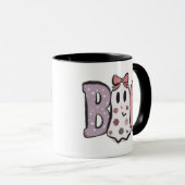 Boo - Pastel en Cute Geest Moderne Halloween Mok (Voorkant rechts)