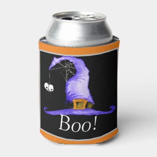 Boo. Pet van witte heks Blikjeskoeler (Blikje Voorkant)