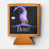 Boo. Pet van witte heks Blikjeskoeler (Voorkant)