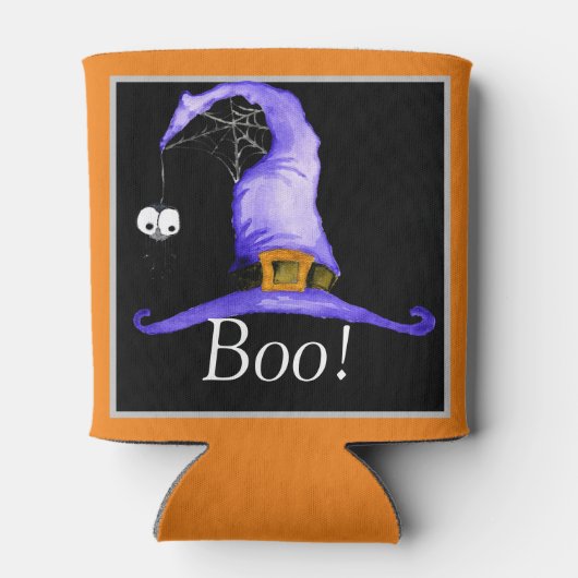 Boo. Pet van witte heks Blikjeskoeler (Achterkant)