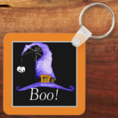 Boo. Pet van witte heks Sleutelhanger (Achterkant)