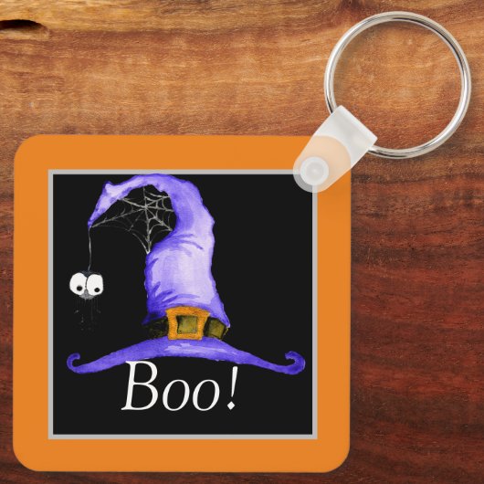 Boo. Pet van witte heks Sleutelhanger (Achterkant)