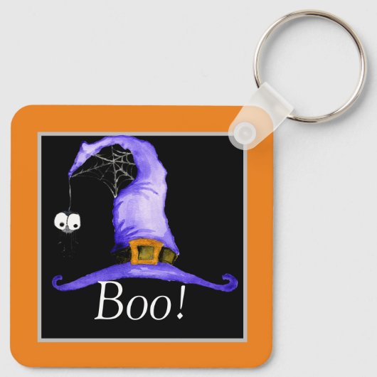 Boo. Pet van witte heks Sleutelhanger (Achterkant)