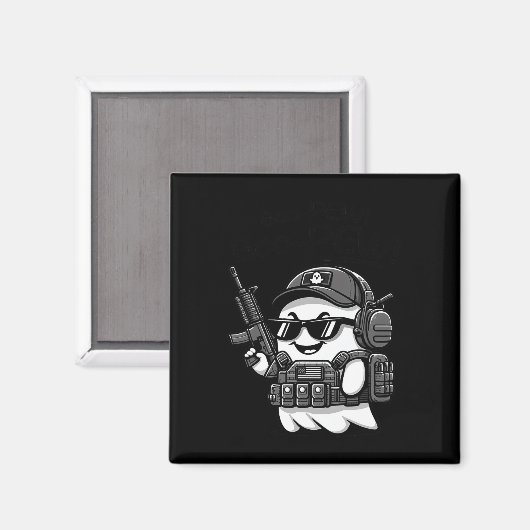 Boo Pew Tactical Ghost Costume Pistool Lover Hallo Magneet (Voorkant / Achterkant)