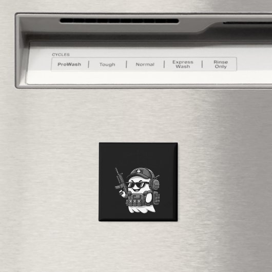 Boo Pew Tactical Ghost Costume Pistool Lover Hallo Magneet (Insitu (Vaatwasser))