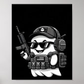 Boo Pew Tactical Ghost Costume Pistool Lover Hallo Poster (Voorkant)