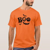 Boo Pompoen Gezicht Halloween T-Shirt Design (Voorkant)