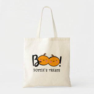 Boo Pompoen Halloween Trick or treat Bag/ Boo Bag Tote Bag