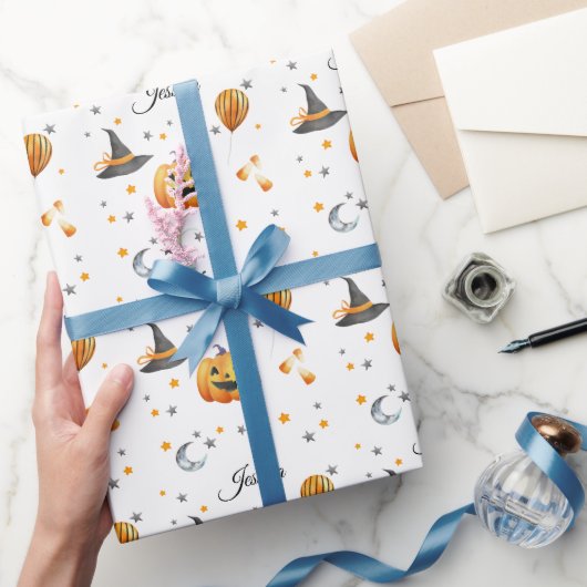 Boo Pompoen Herfst Halloween met gepersonaliseerde Cadeaupapier (Geschenken)