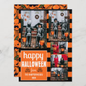 Boo pompoen jack-o-lantaarn blij Halloween 5 Foto Feestdagenkaart (Voorkant / Achterkant)